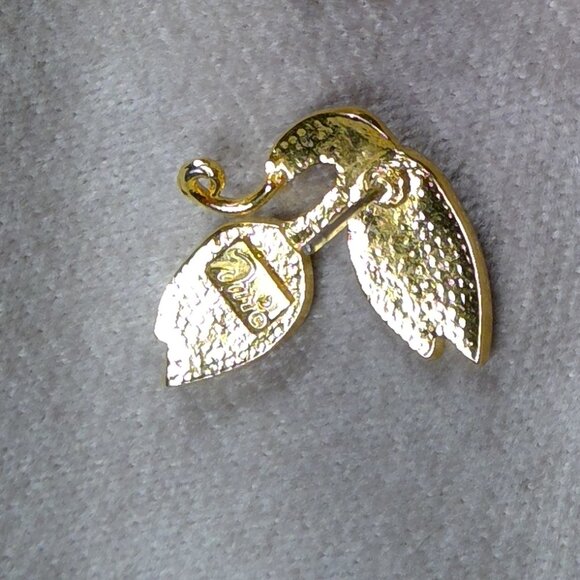 Tulip earrings gold and blue color Stamped - Picture 2 of 4